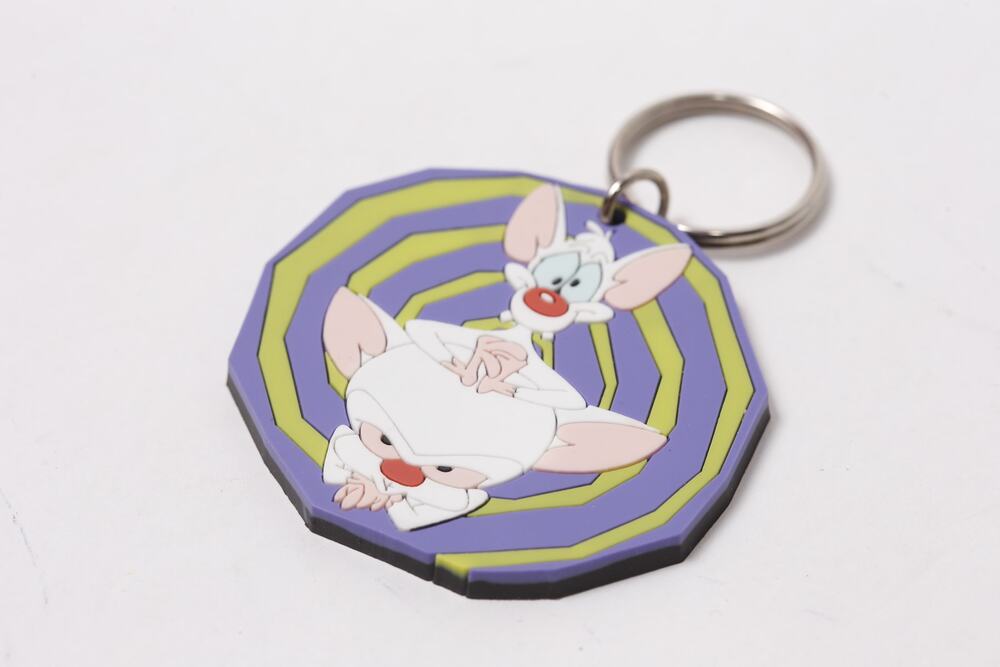 1996 Pinky and the Brain Keychain Rubber Cartoon Collectible ~ 260602-WH M-15-02